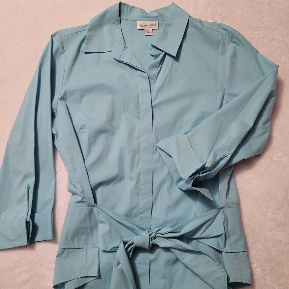Coldwater Creek Sky Blue Button-Down Shirt